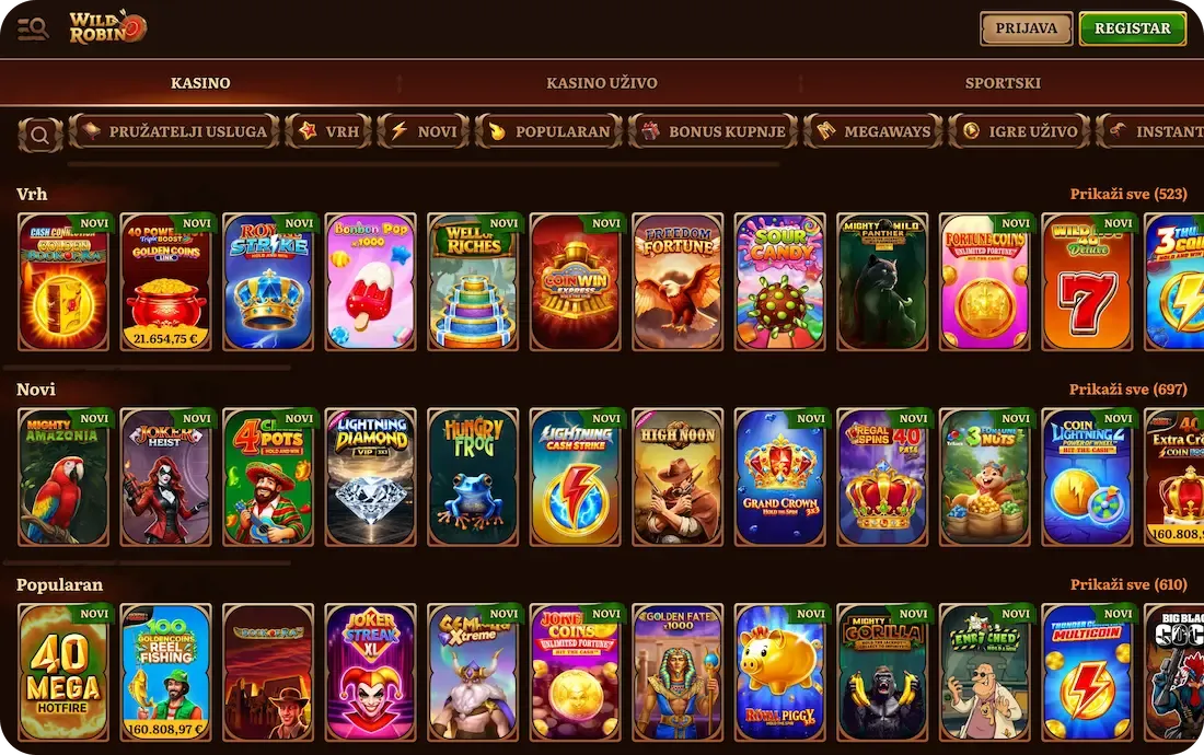 wildrobin casino igre