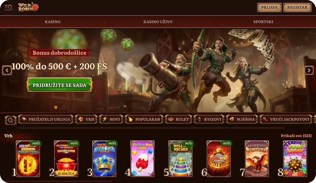 wildrobin casino stranica